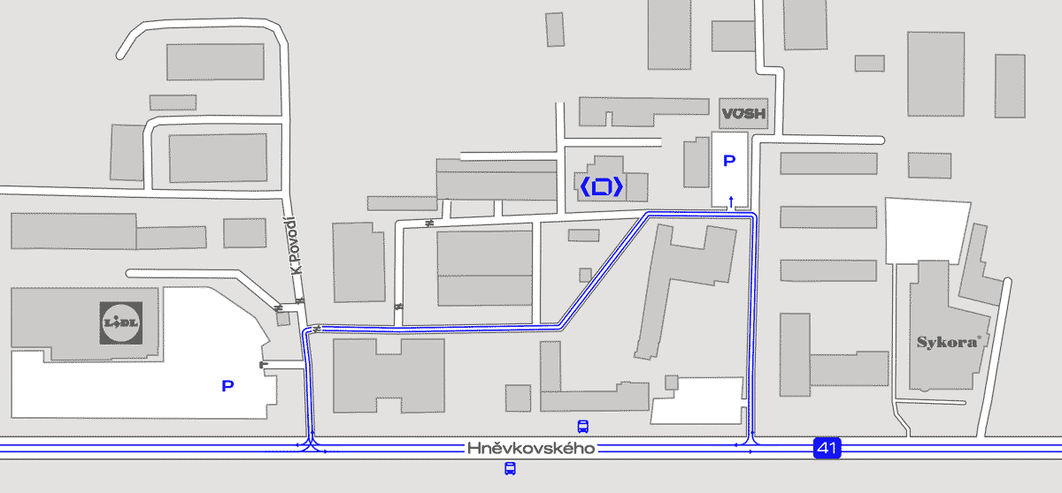 Sídlíme v areálu Hněvkovského Sídlíme v areálu Hněvkovského